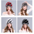 Dames d&#39;automne hiver beau chapeau de fourrure rabit manuel confortable